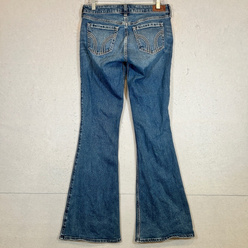 Y2K Hollister Jeans Womens 4x27 Low-Rise Flare Vintage Stretch Medium Wash Blue
